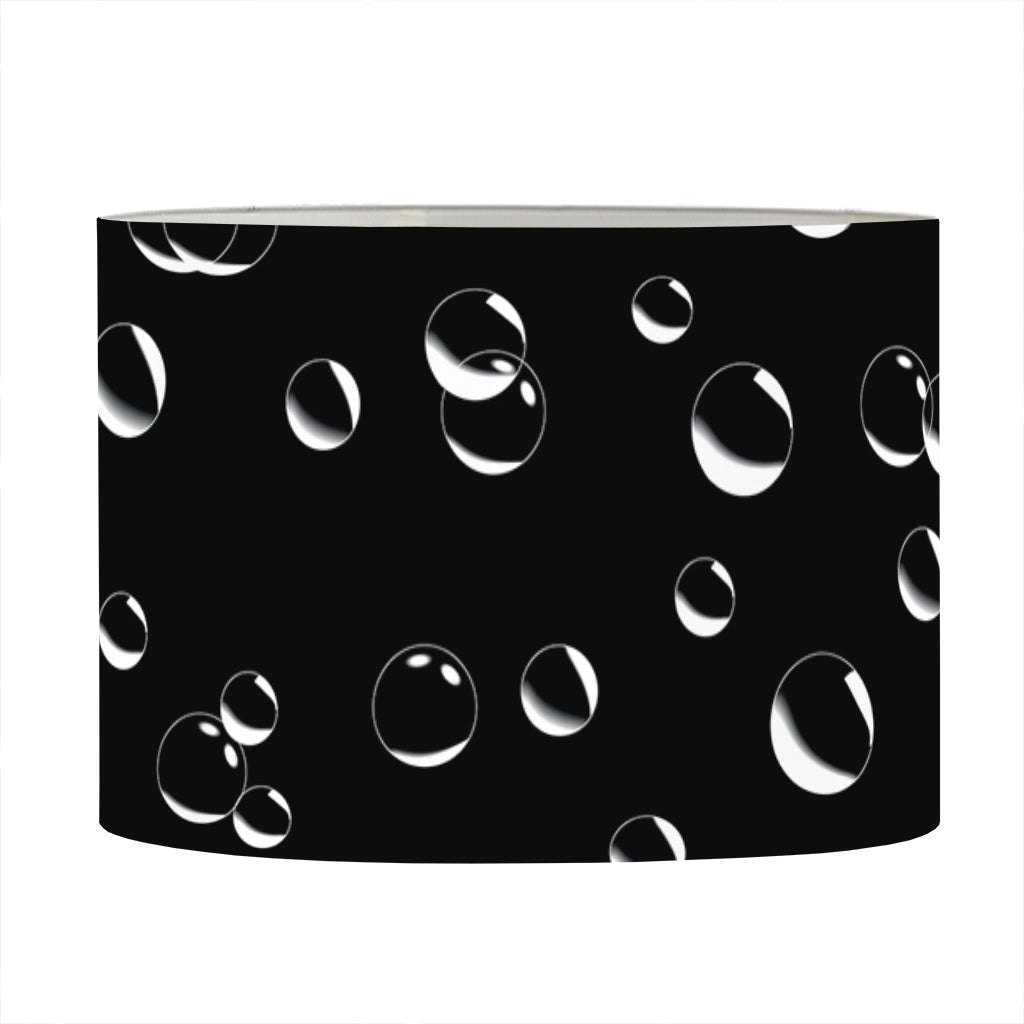 Black And White Bubble Pattern Print Drum Lamp Shade
