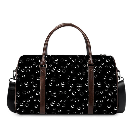 Black And White Bubble Pattern Print Duffle Bag