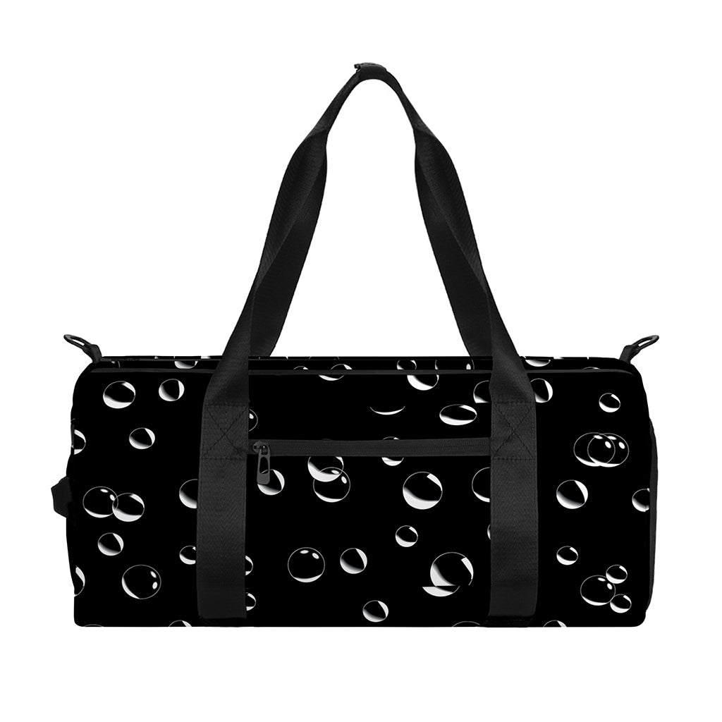 Black And White Bubble Pattern Print Gym Bag