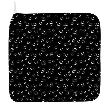 Black And White Bubble Pattern Print Hand Towel