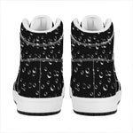 Black And White Bubble Pattern Print High Top Leather Sneakers