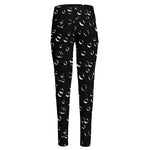 Black And White Bubble Pattern Print High-Waisted Pocket Leggings