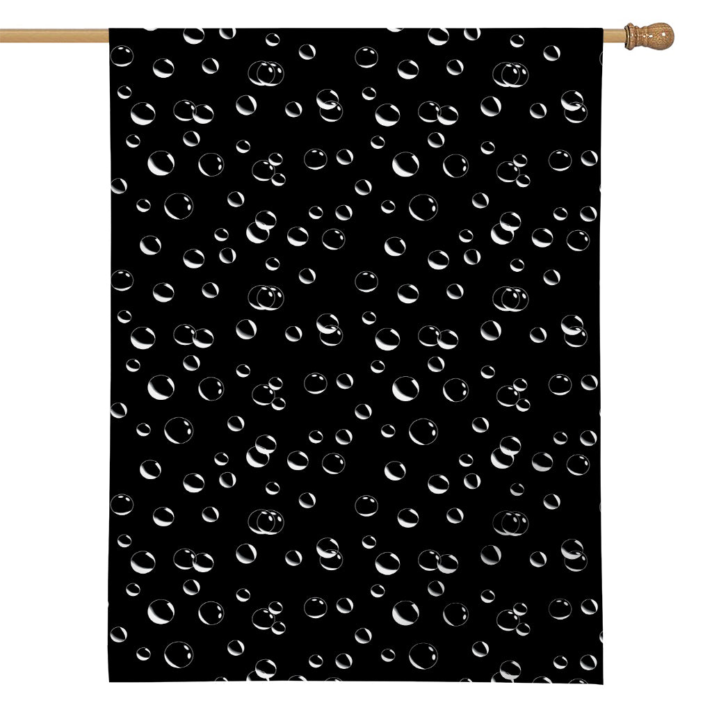 Black And White Bubble Pattern Print House Flag