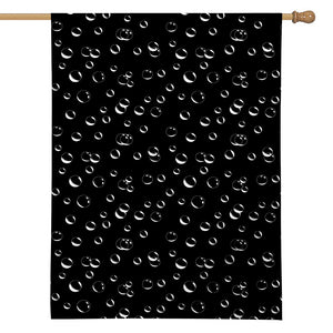 Black And White Bubble Pattern Print House Flag