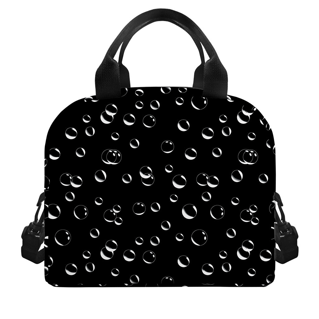 Black And White Bubble Pattern Print Insulated Lunch Bag