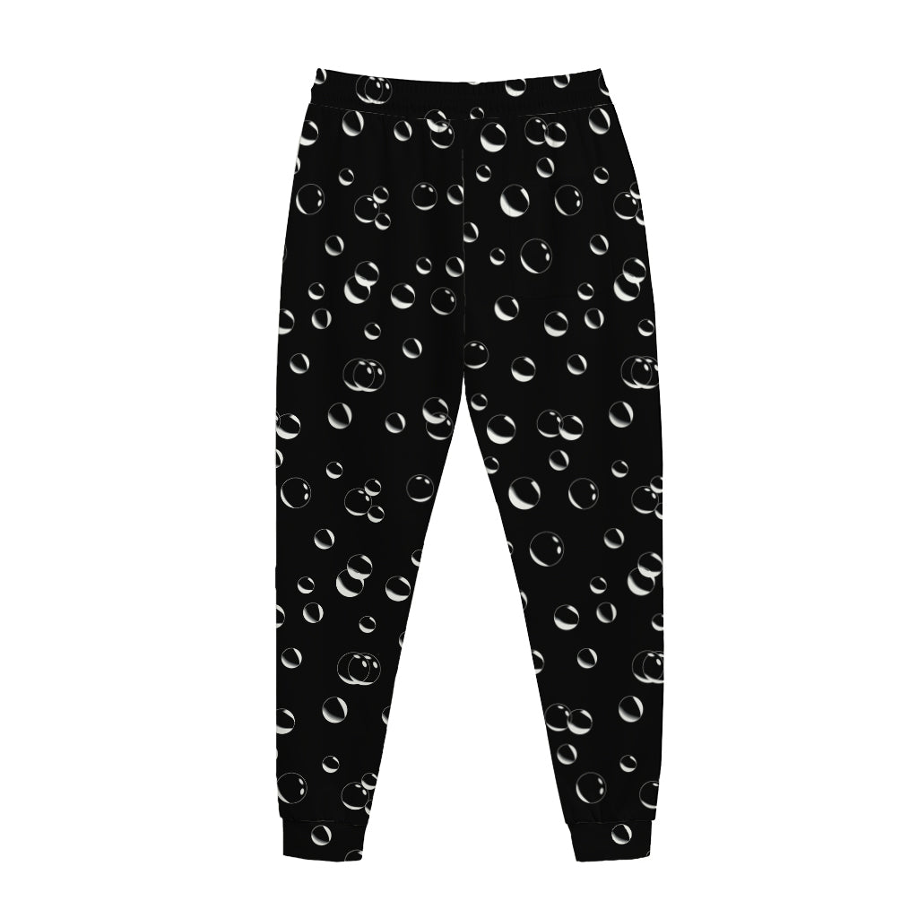 Black And White Bubble Pattern Print Jogger Pants