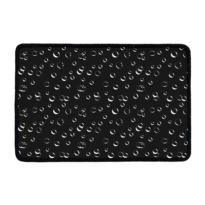 Black And White Bubble Pattern Print Kitchen Mat