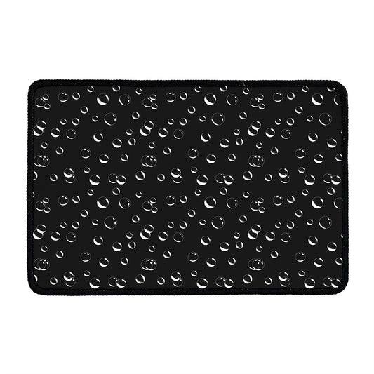 Black And White Bubble Pattern Print Kitchen Mat