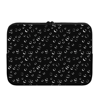 Black And White Bubble Pattern Print Laptop Sleeve