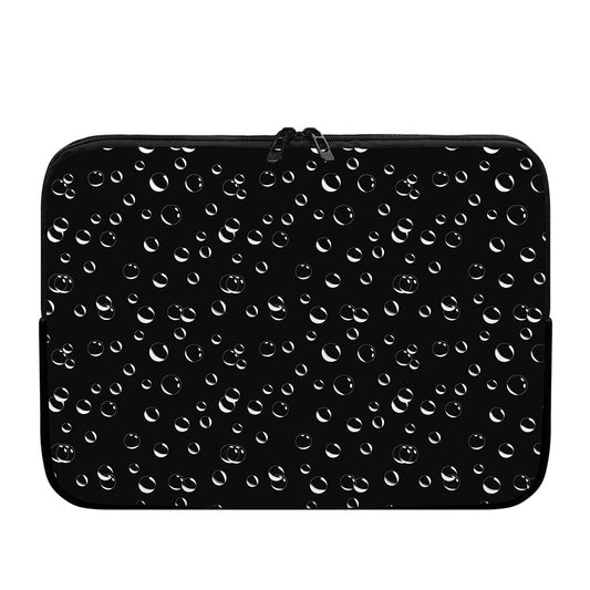 Black And White Bubble Pattern Print Laptop Sleeve