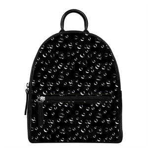 Black And White Bubble Pattern Print Leather Backpack