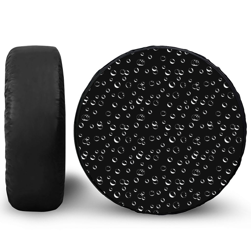 Black And White Bubble Pattern Print Leather Spare Tire Cover