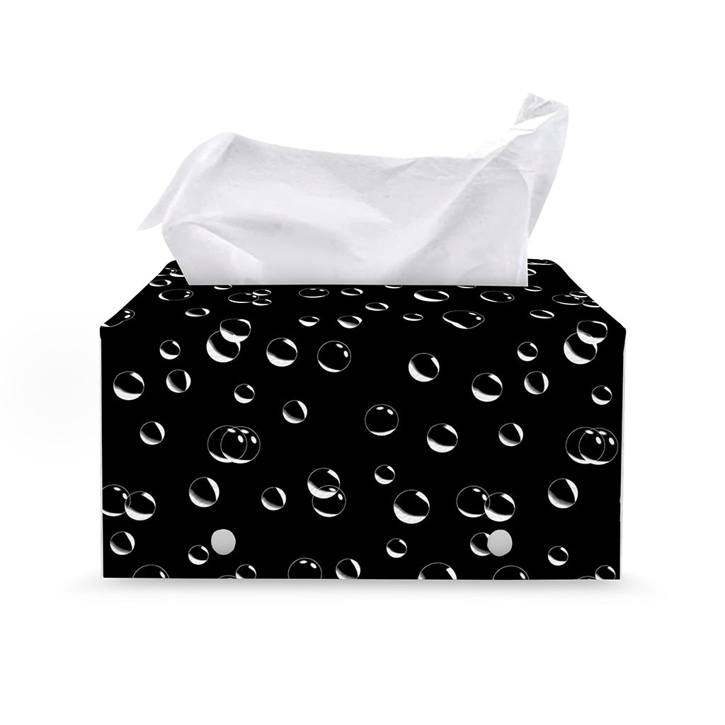 Black And White Bubble Pattern Print Leather Tissue Box Cover