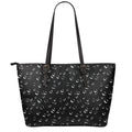 Black And White Bubble Pattern Print Leather Tote Bag With Zipper