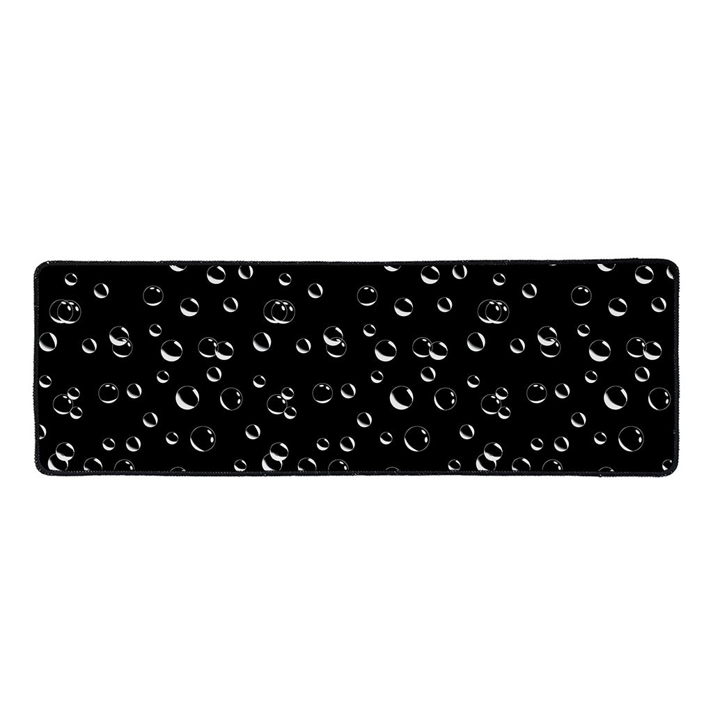 Black And White Bubble Pattern Print Long Kitchen Mat