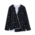 Black And White Bubble Pattern Print Long Sleeve Short Coat