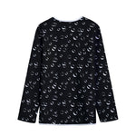 Black And White Bubble Pattern Print Long Sleeve Short Coat