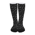 Black And White Bubble Pattern Print Long Socks