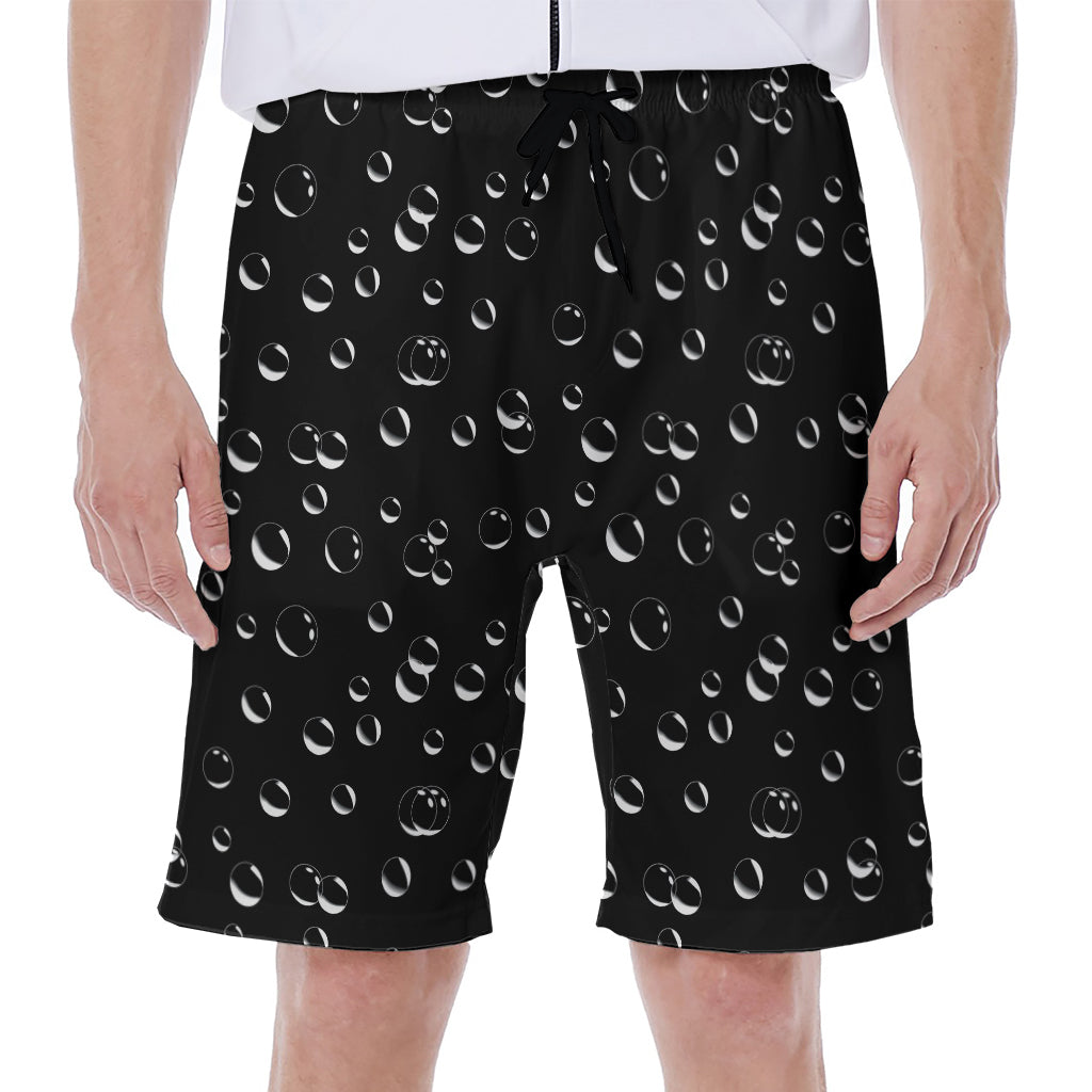 Black And White Bubble Pattern Print Men's Beach Shorts