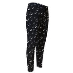 Black And White Bubble Pattern Print Men's Compression Pants