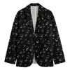 Black And White Bubble Pattern Print Men's Cotton Blazer