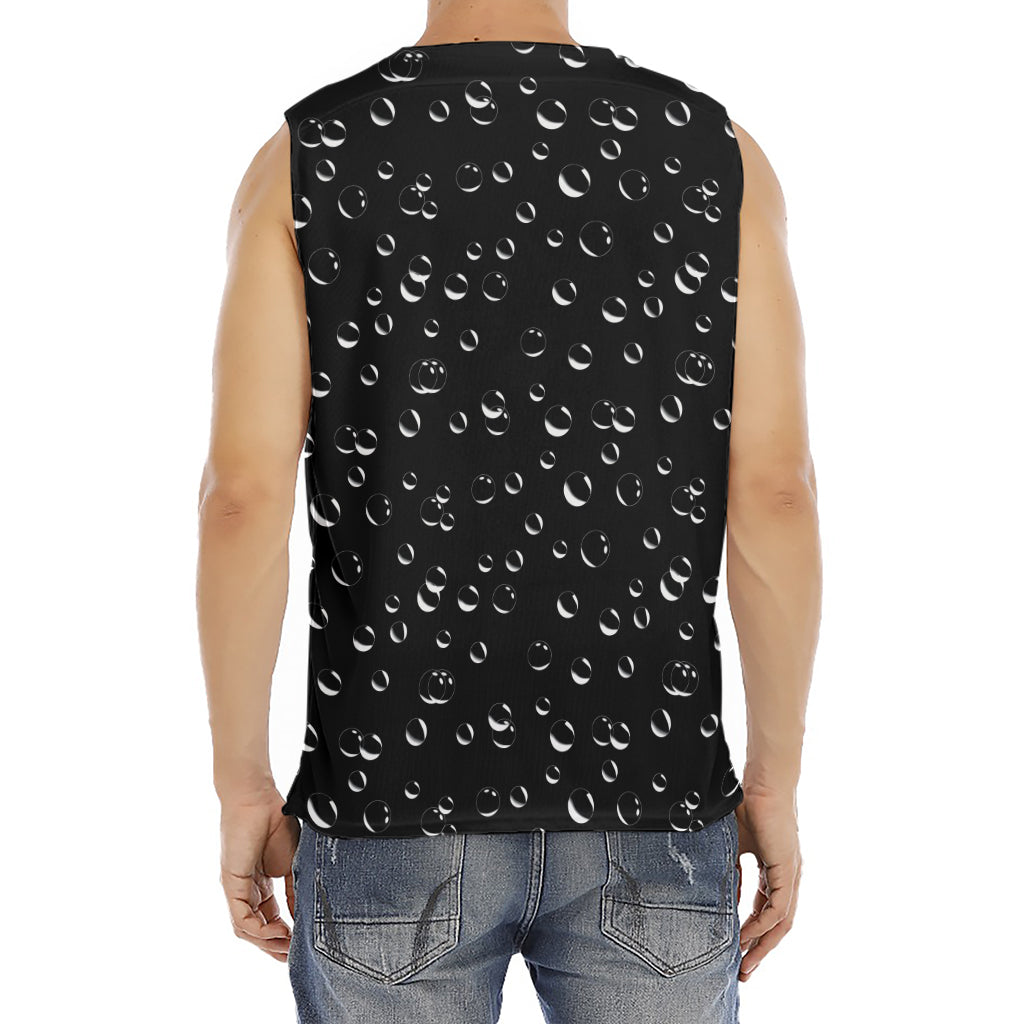 Black And White Bubble Pattern Print Men's Fitness Tank Top