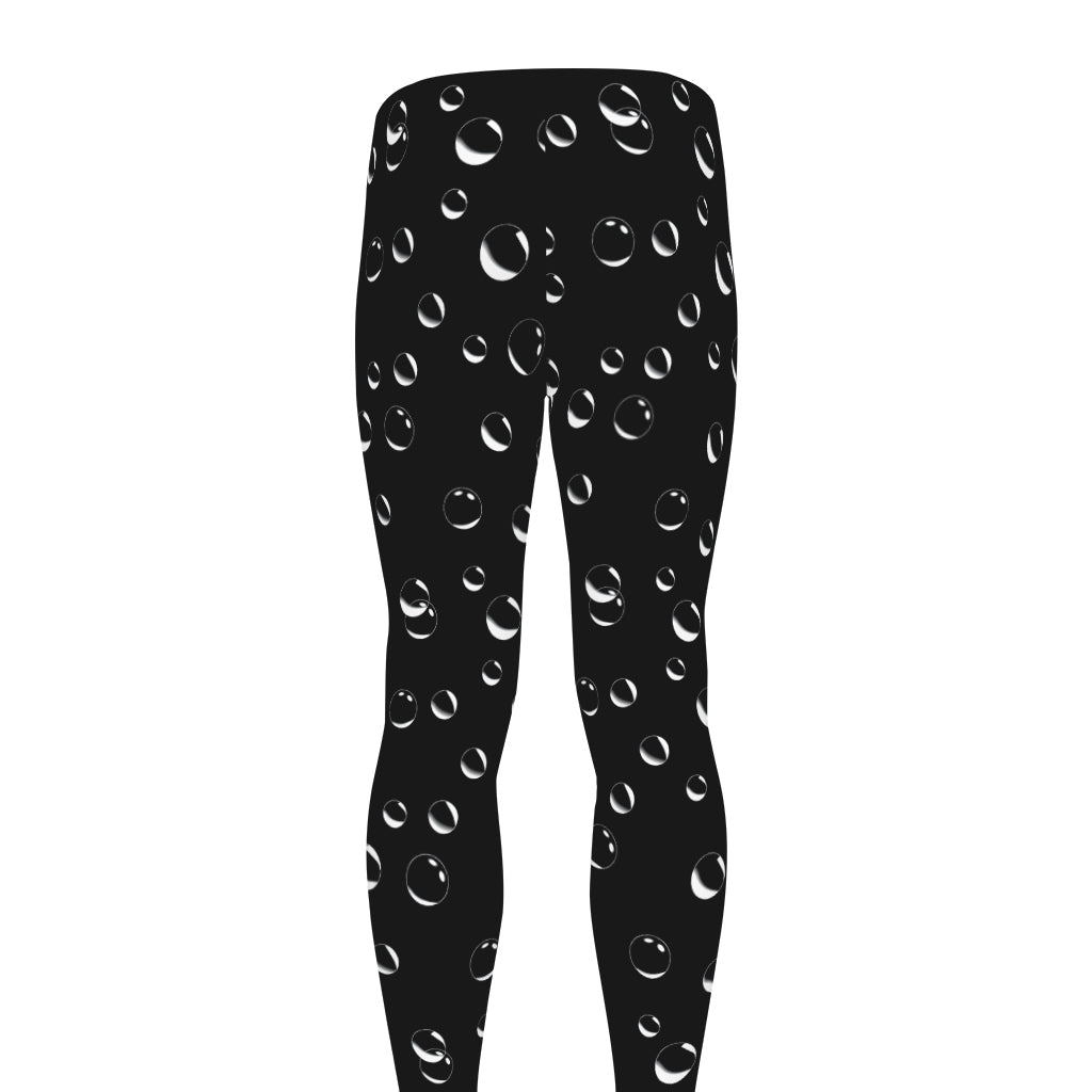 Black And White Bubble Pattern Print Men's leggings