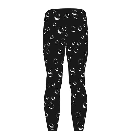 Black And White Bubble Pattern Print Men's leggings