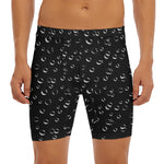 Black And White Bubble Pattern Print Men's Long Boxer Briefs