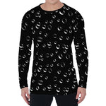 Black And White Bubble Pattern Print Men's Long Sleeve T-Shirt