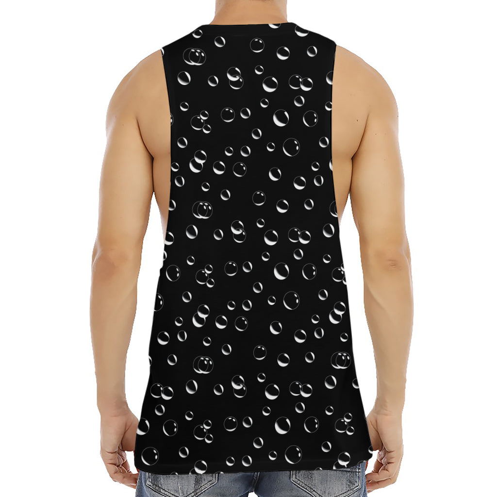 Black And White Bubble Pattern Print Men's Muscle Tank Top