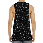 Black And White Bubble Pattern Print Men's Muscle Tank Top