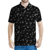 Black And White Bubble Pattern Print Men's Polo Shirt