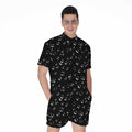 Black And White Bubble Pattern Print Men's Romper