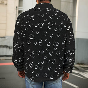 Black And White Bubble Pattern Print Men's Shirt Jacket