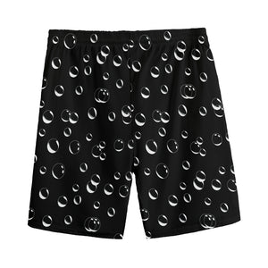 Black And White Bubble Pattern Print Men's Sports Shorts