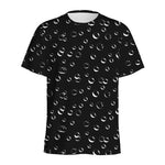 Black And White Bubble Pattern Print Men's Sports T-Shirt