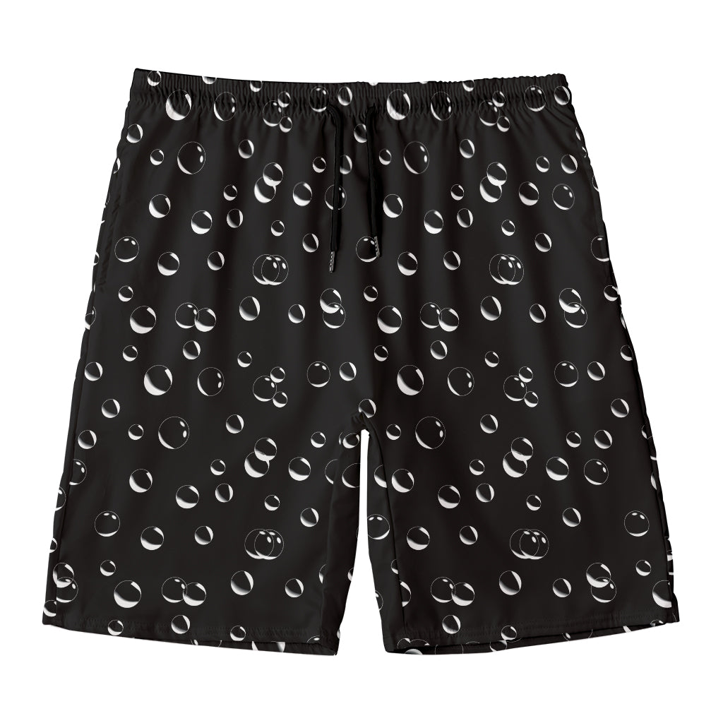 Black And White Bubble Pattern Print Men's Swim Trunks