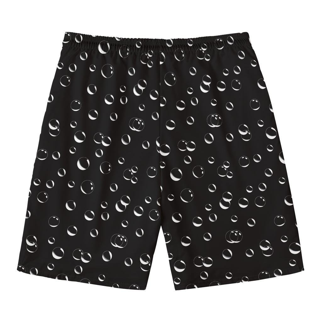 Black And White Bubble Pattern Print Men's Swim Trunks