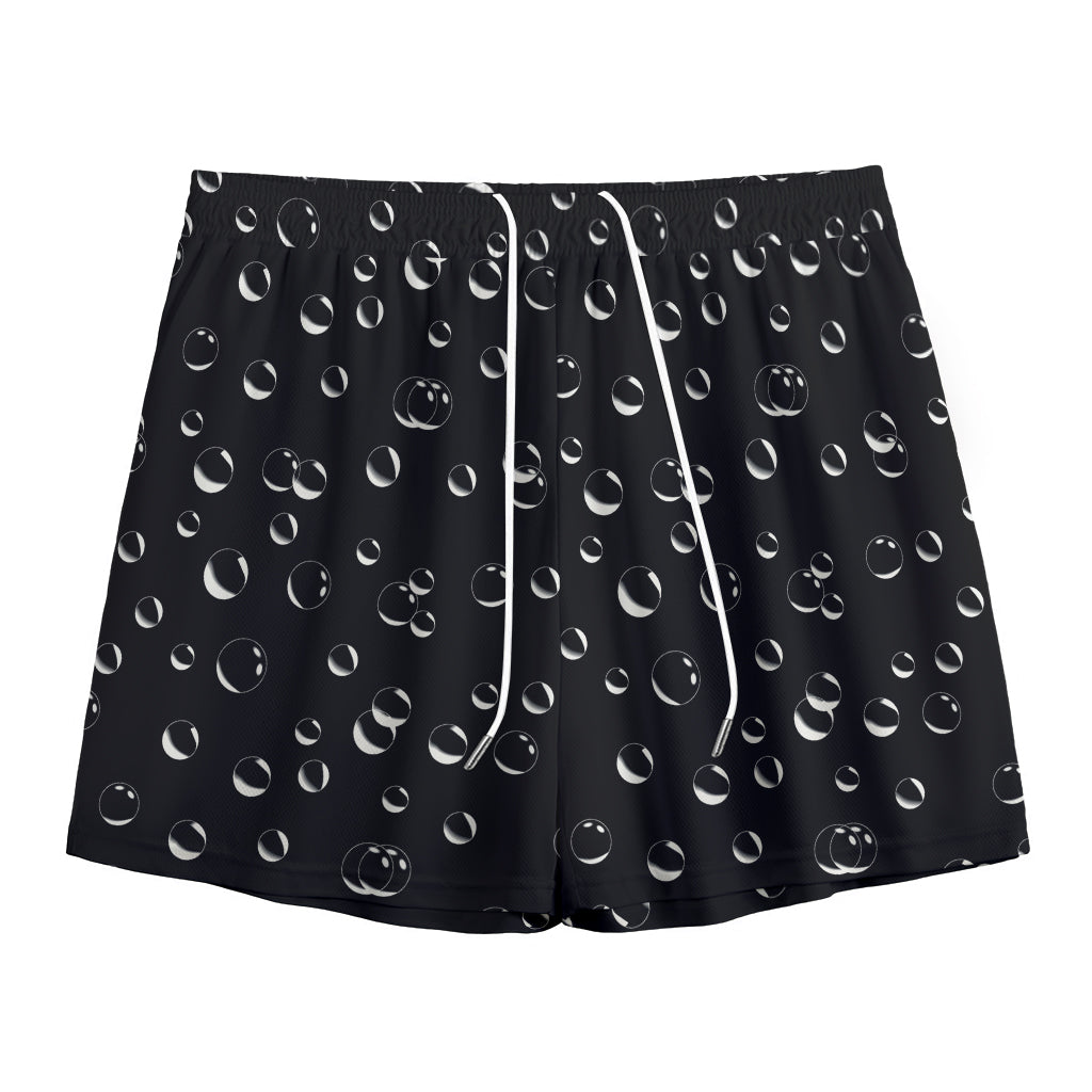 Black And White Bubble Pattern Print Mesh Shorts