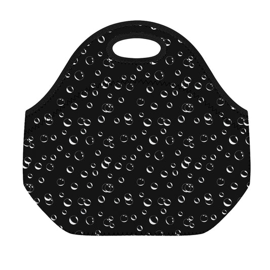 Black And White Bubble Pattern Print Neoprene Lunch Bag