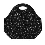 Black And White Bubble Pattern Print Neoprene Lunch Bag