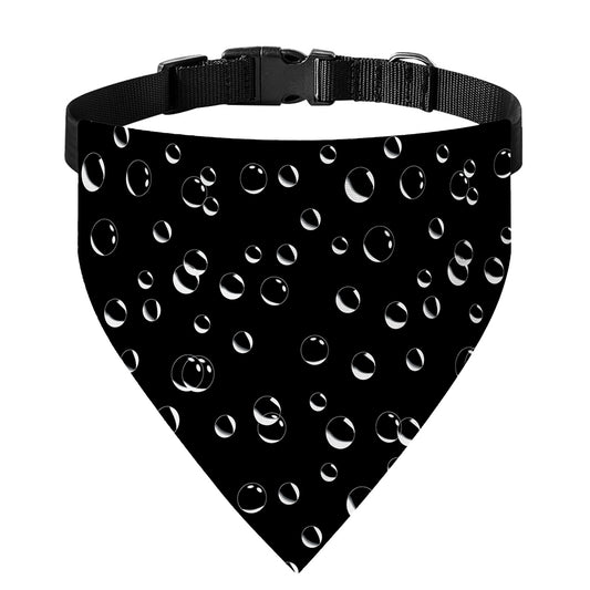 Black And White Bubble Pattern Print Over The Collar Dog Bandana