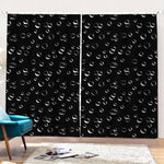 Black And White Bubble Pattern Print Pencil Pleat Curtains