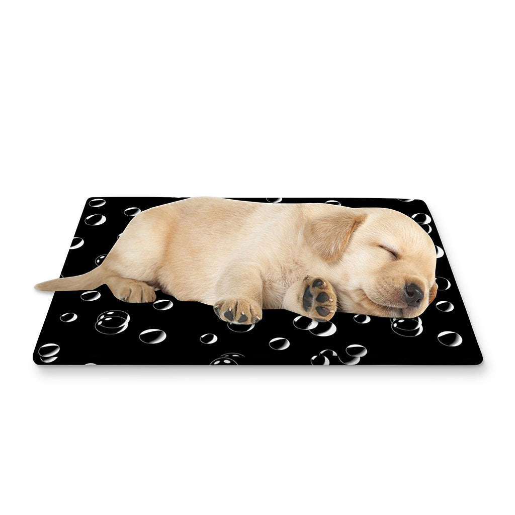 Black And White Bubble Pattern Print Pet Cooling Mat Cover