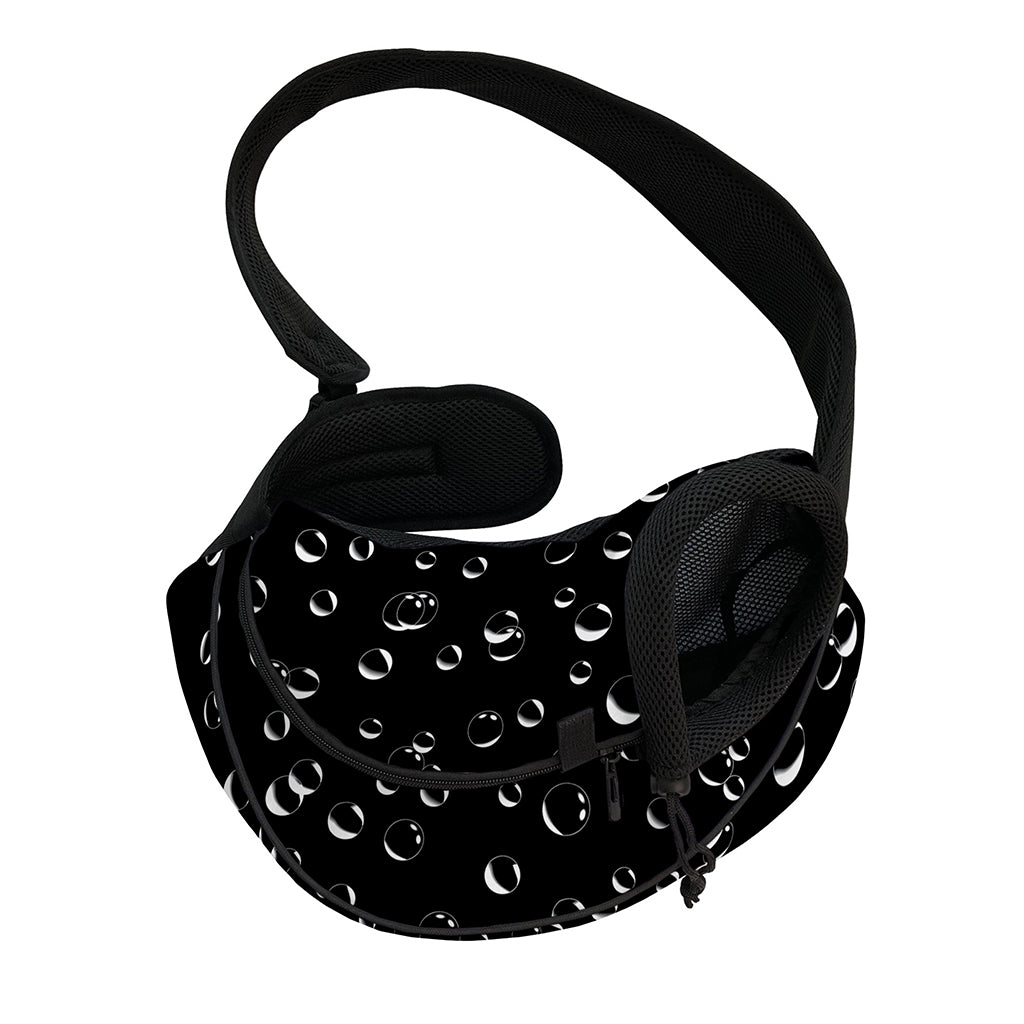 Black And White Bubble Pattern Print Pet Sling Carrier