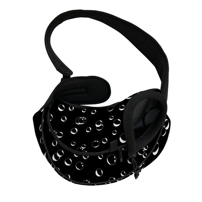 Black And White Bubble Pattern Print Pet Sling Carrier