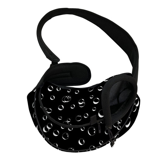 Black And White Bubble Pattern Print Pet Sling Carrier