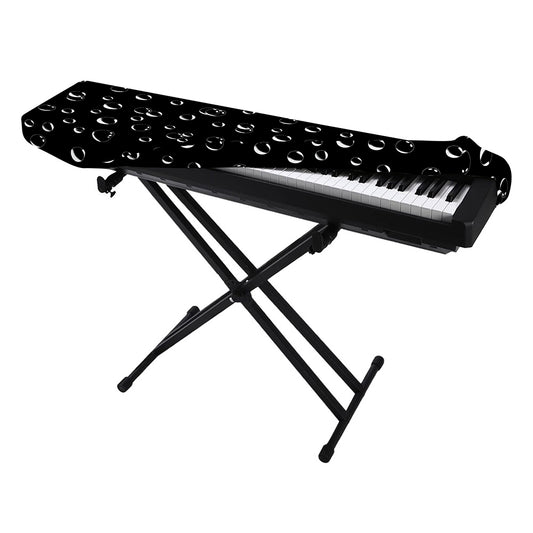 Black And White Bubble Pattern Print Piano Keyboard Cover