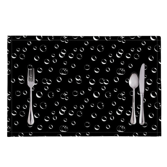 Black And White Bubble Pattern Print Placemat